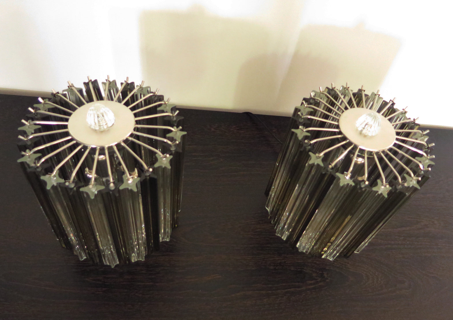 Murano Bordlampe – 24 Klare Røyk Prismeglass – 2 stk – detalj 9 – Murano Classics