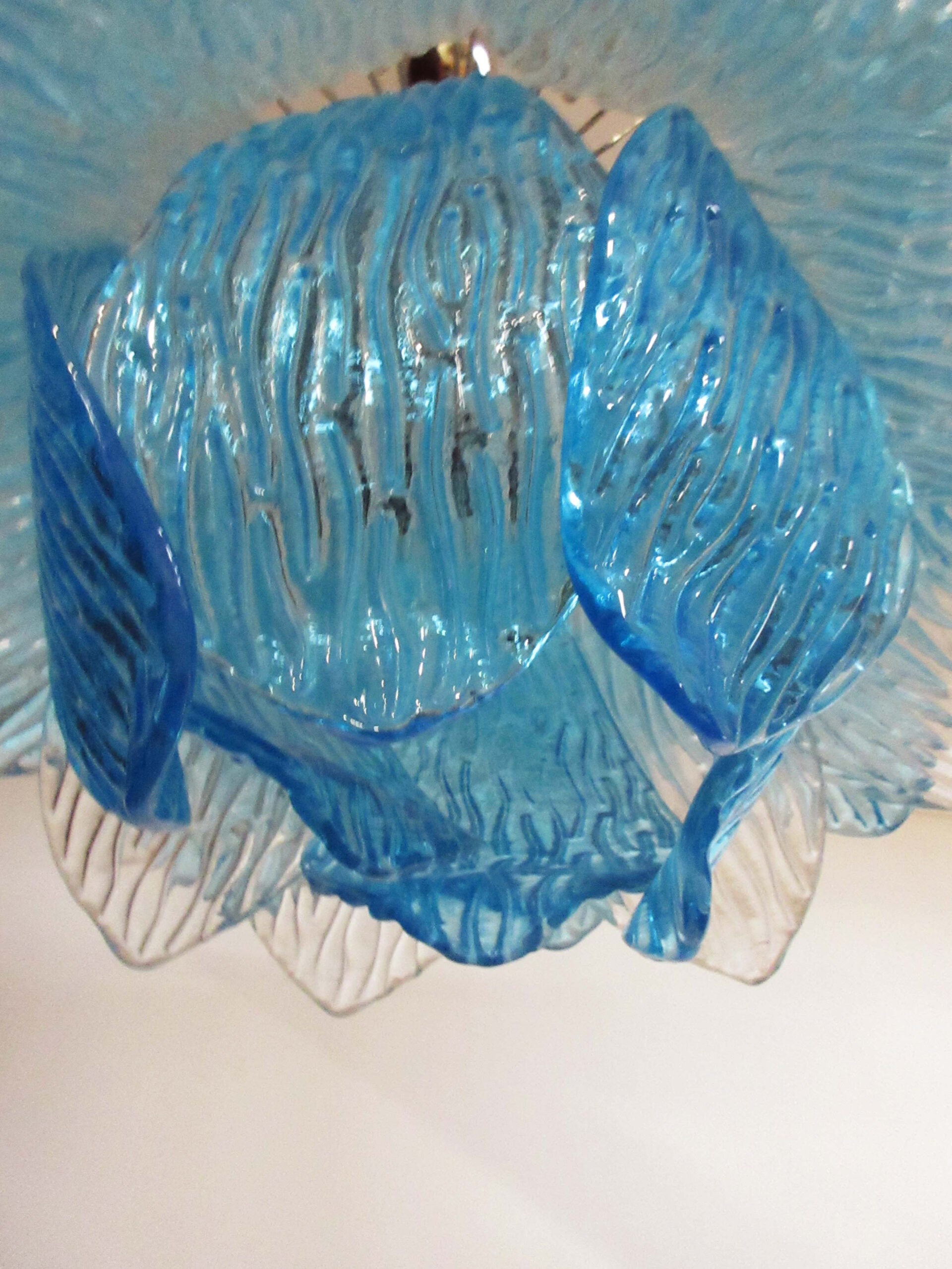 Murano Lysekrone – 38 Blå Crostoliglass – detalj 3 – Murano Classics