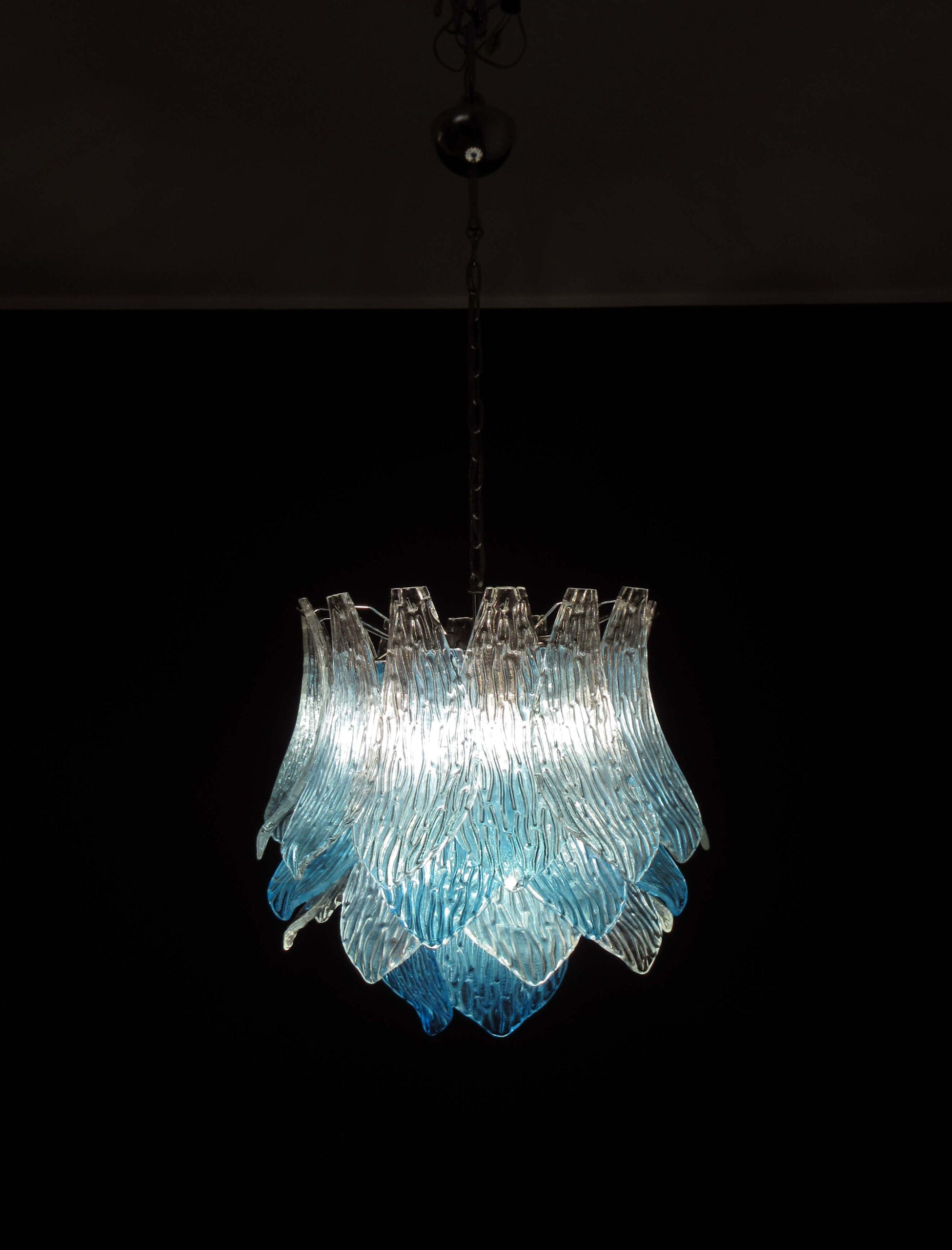 Murano Lysekrone – 38 Blå Crostoliglass – detalj 11 – Murano Classics