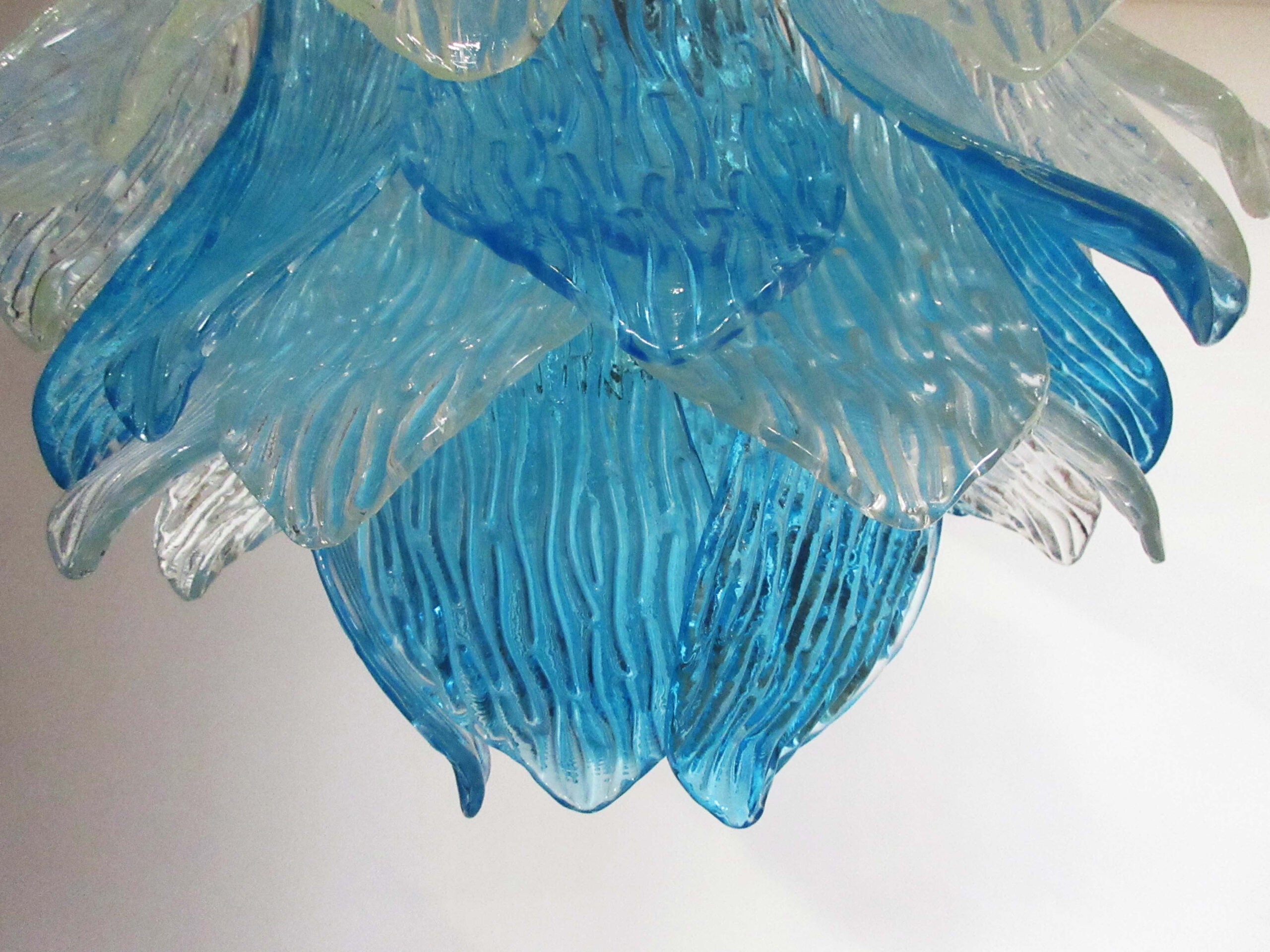 Murano Lysekrone – 38 Blå Crostoliglass – detalj 4 – Murano Classics
