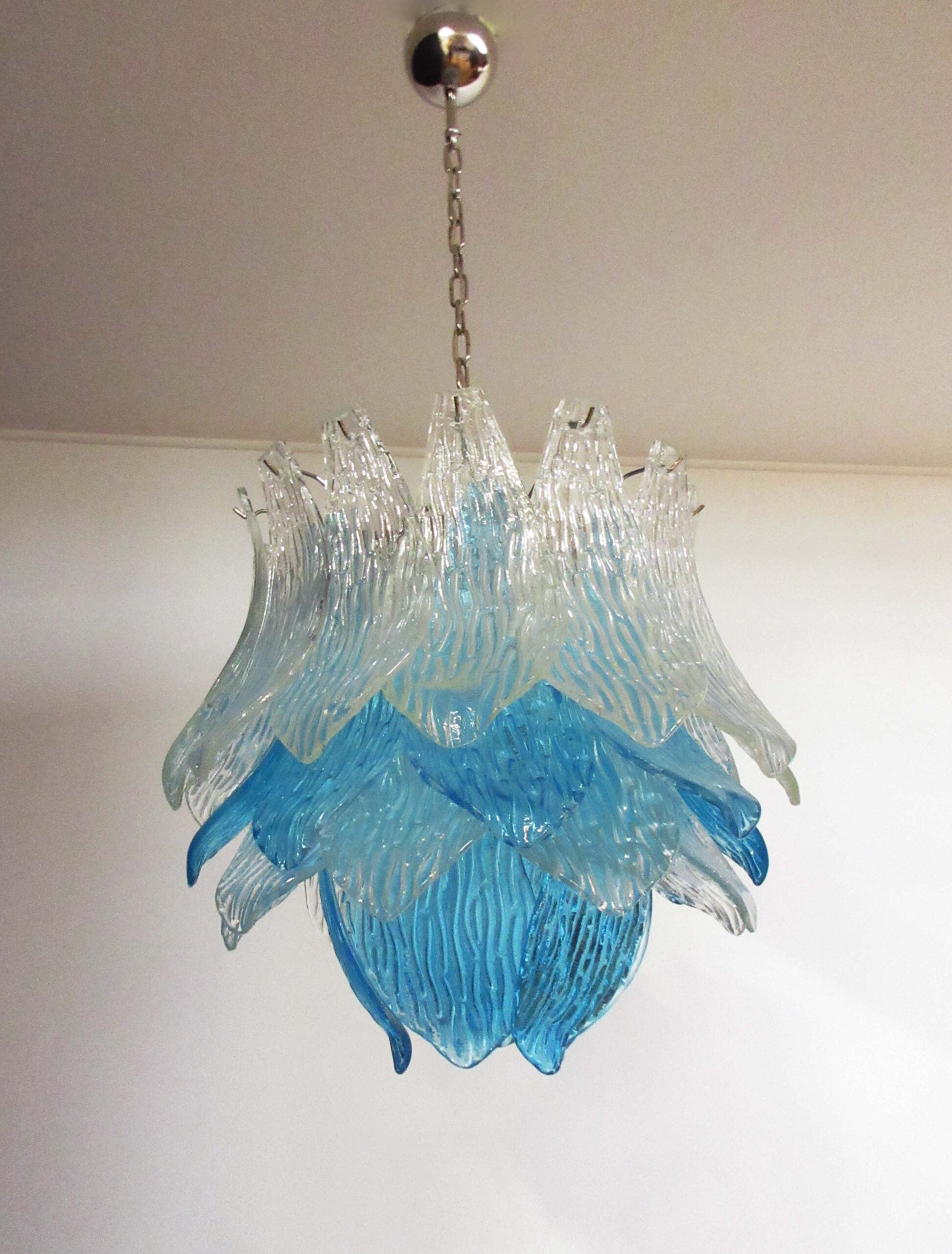Murano Lysekrone – 38 Blå Crostoliglass – detalj 5 – Murano Classics