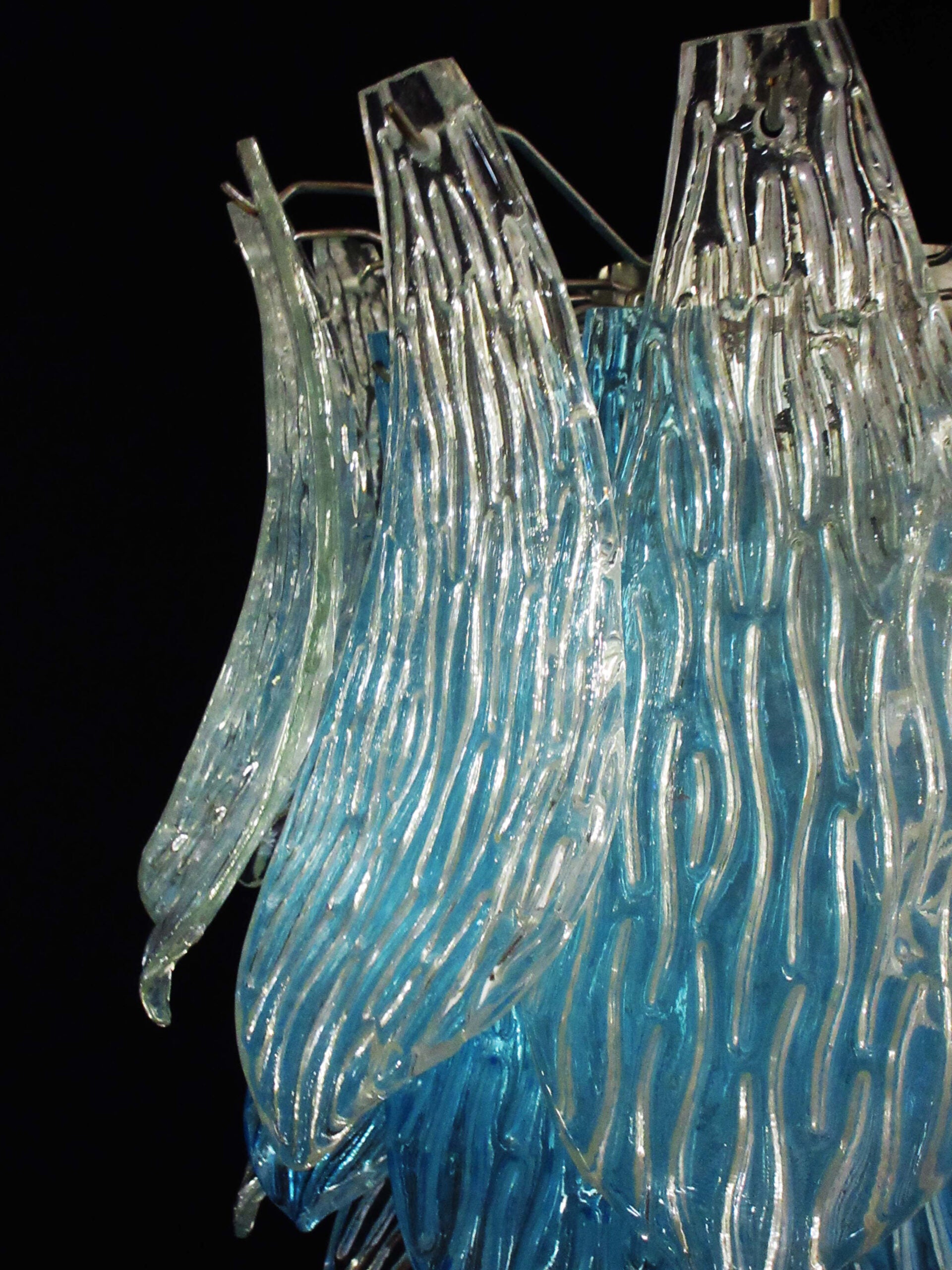 Murano Lysekrone | 38 Blå Crostoliglass