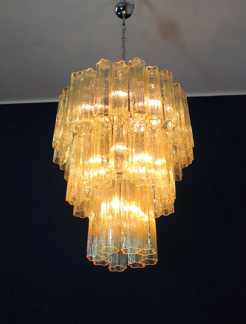 Murano Chandelier | 48 Yellow Glass Tubes