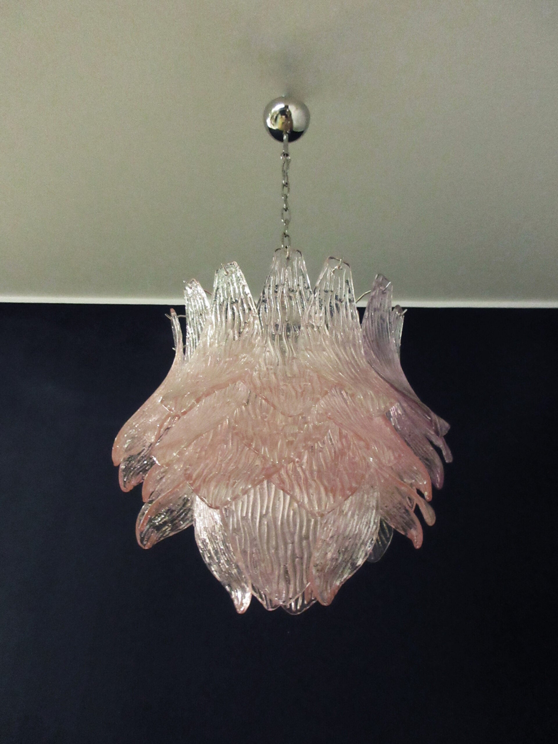 Murano Lysekrone – 38 Rosa Crostoliglass – detalj 6 – Murano Classics