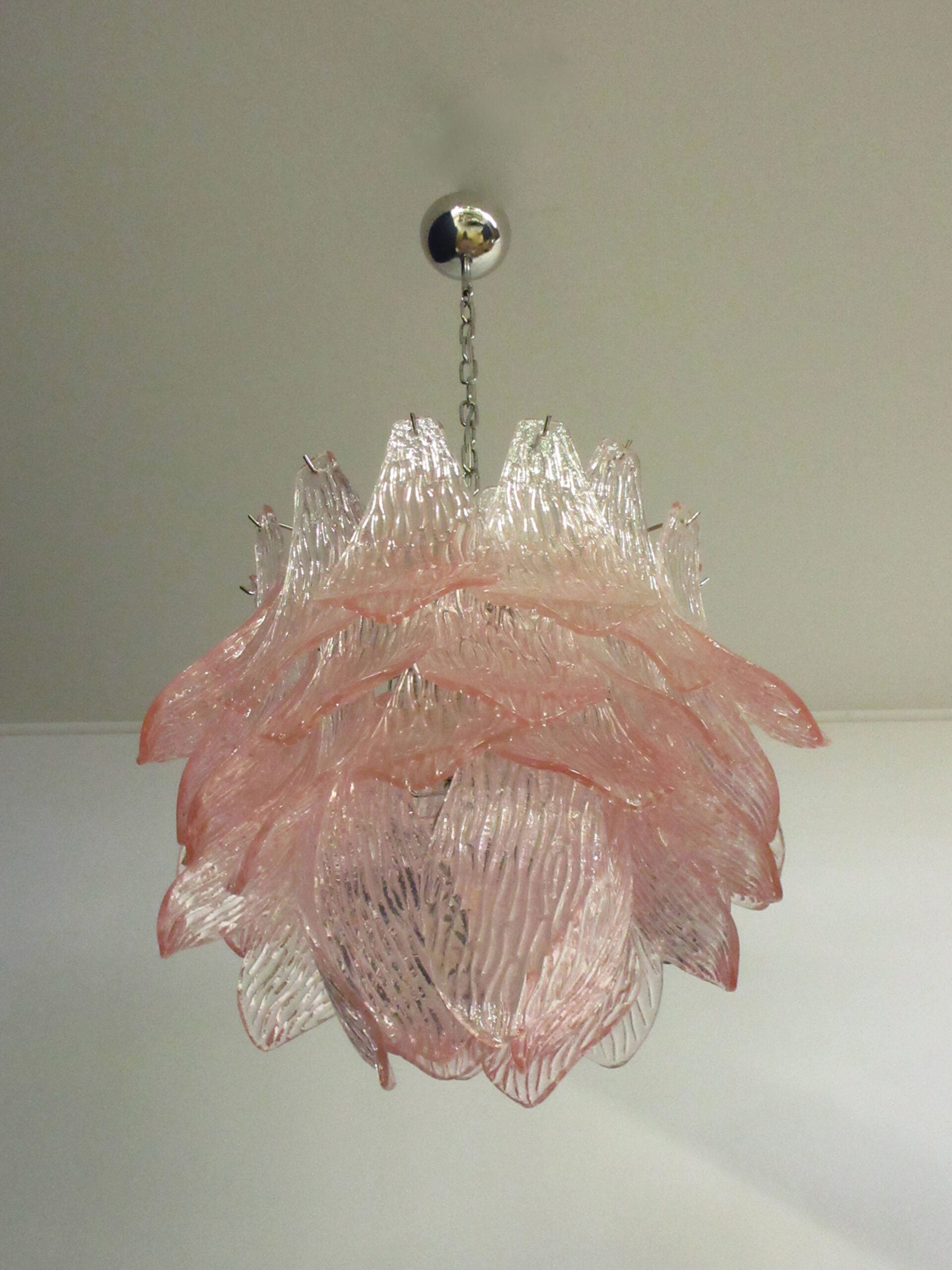 Murano Lysekrone – 38 Rosa Crostoliglass – detalj 8 – Murano Classics