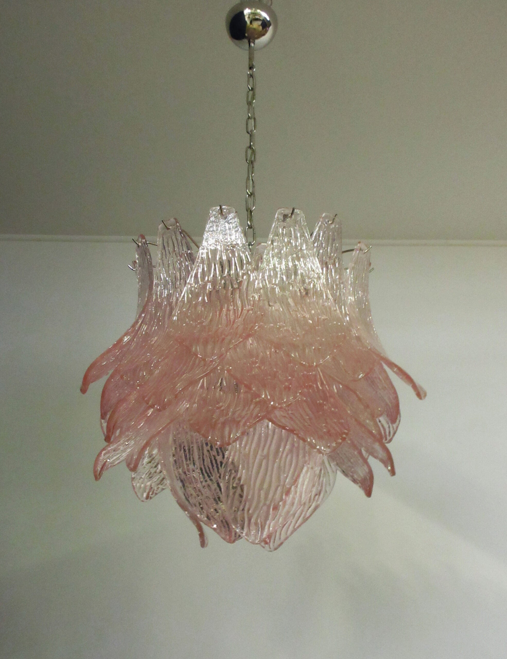 Murano Lysekrone – 38 Rosa Crostoliglass – detalj 9 – Murano Classics