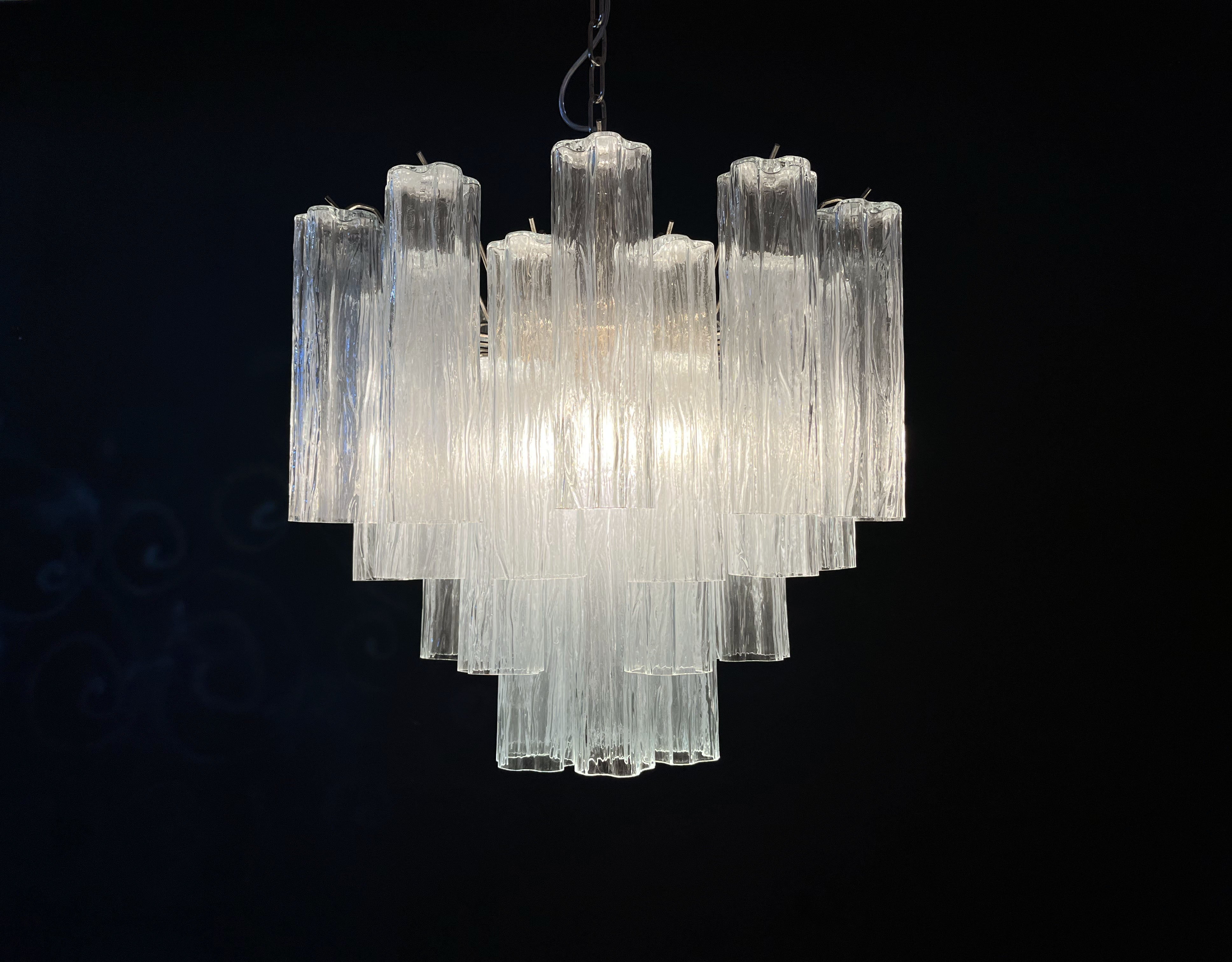 Murano Lysekrone – 36 Klare Glassrør – detalj 4 – Murano Classics
